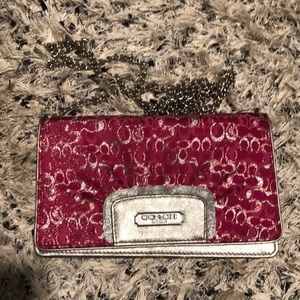 Authentic Coach clutch with chain strap